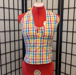 Voodoo Vixen Halter Top Picnic Plaid (NWT)